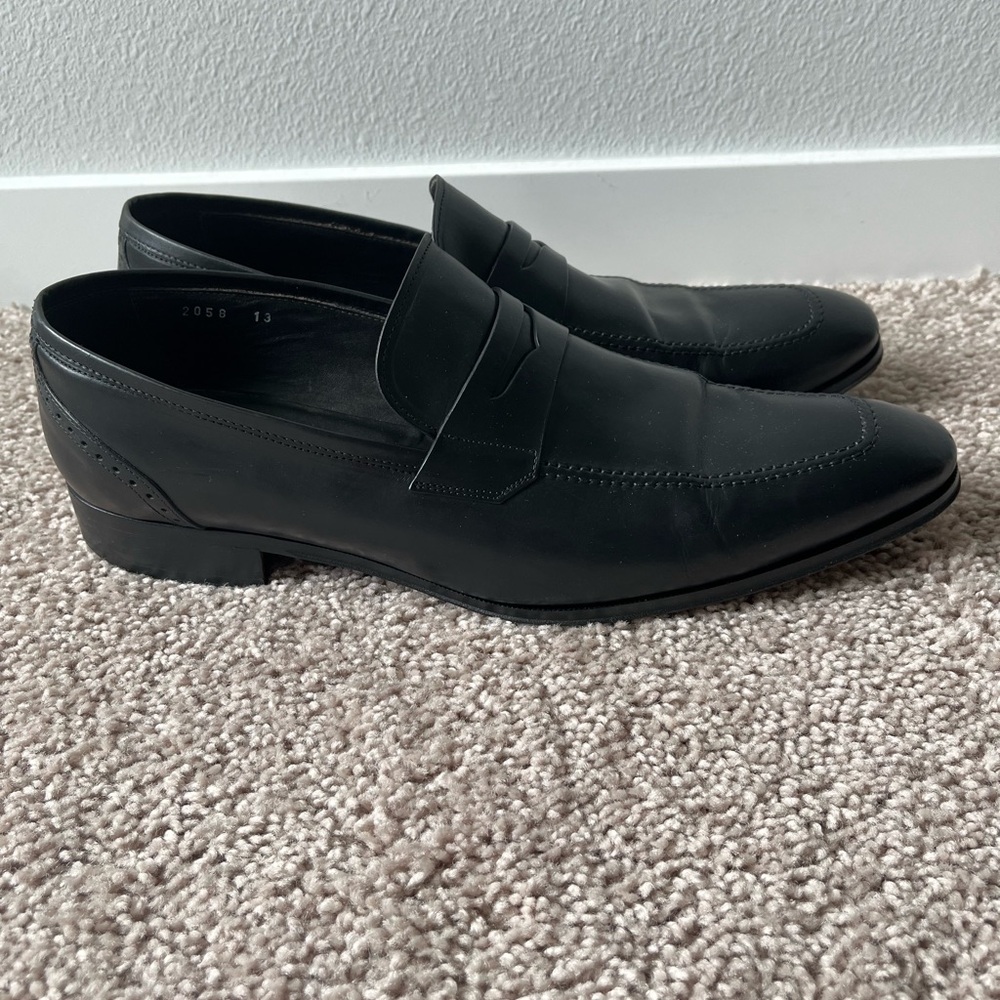 To Boot New York Black Leather Loafers Slip-Ons
